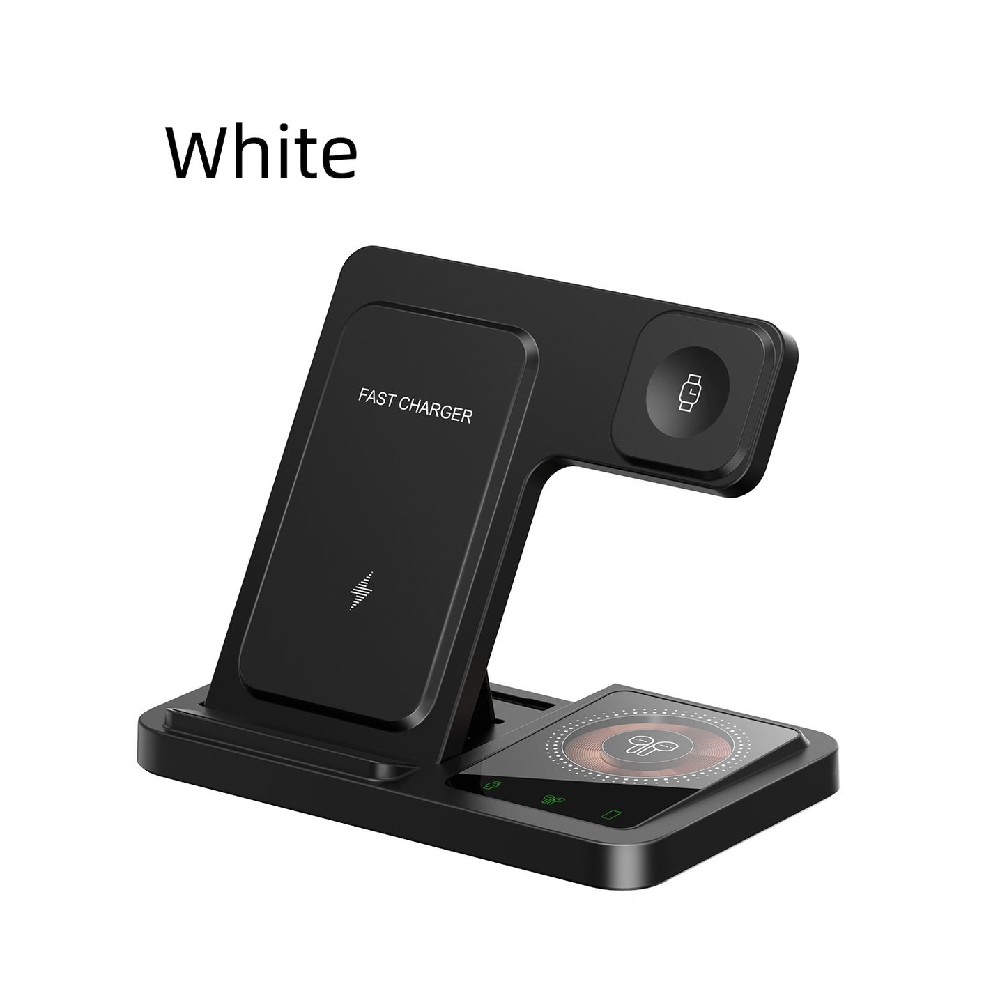 Newly Arrived at Buy Center: Three-in-one Wireless Charger For Iphone15 Charging Set Fast Charge Iwatch Watch Headset Base Bracket White Apple Full Series Watch