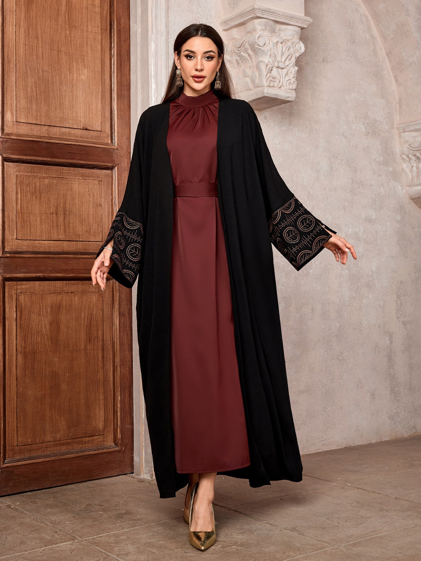 Women's Fashion Elegant Embroidery Cardigan Robe Buy Center