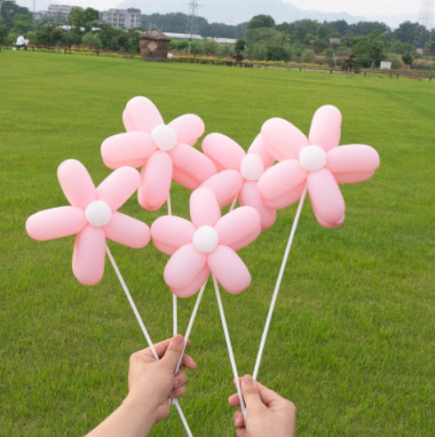 Hot New Items at Buy Center: Long Balloon Flower Bouquet Photo Material Package 5pcPink Flower