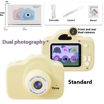 Newly Arrived at Buy Center: A3 Children's Camera Cartoon Digital Camera A3 Plain Yellow Dual Camera