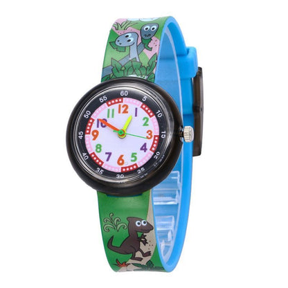 Reloj de silicona transparente con dibujos animados para niños