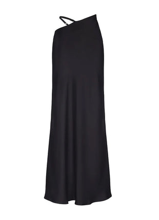 Solid Color Hollow-out Bodycon Maxi Skirt