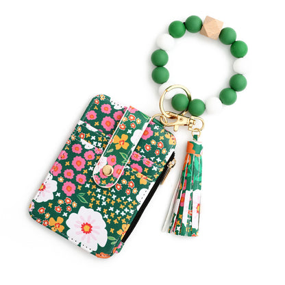 Buy Center Hot Pick-Women's Floral Print Leather Card Bag 9 Green