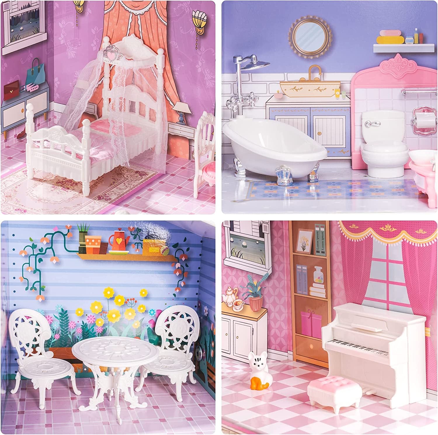 Fresh Arrivals at Buy Center: ROBOTIME 3 Levels Wooden Dollhouse Furniture Dreamhouse Girls Mansion Gift