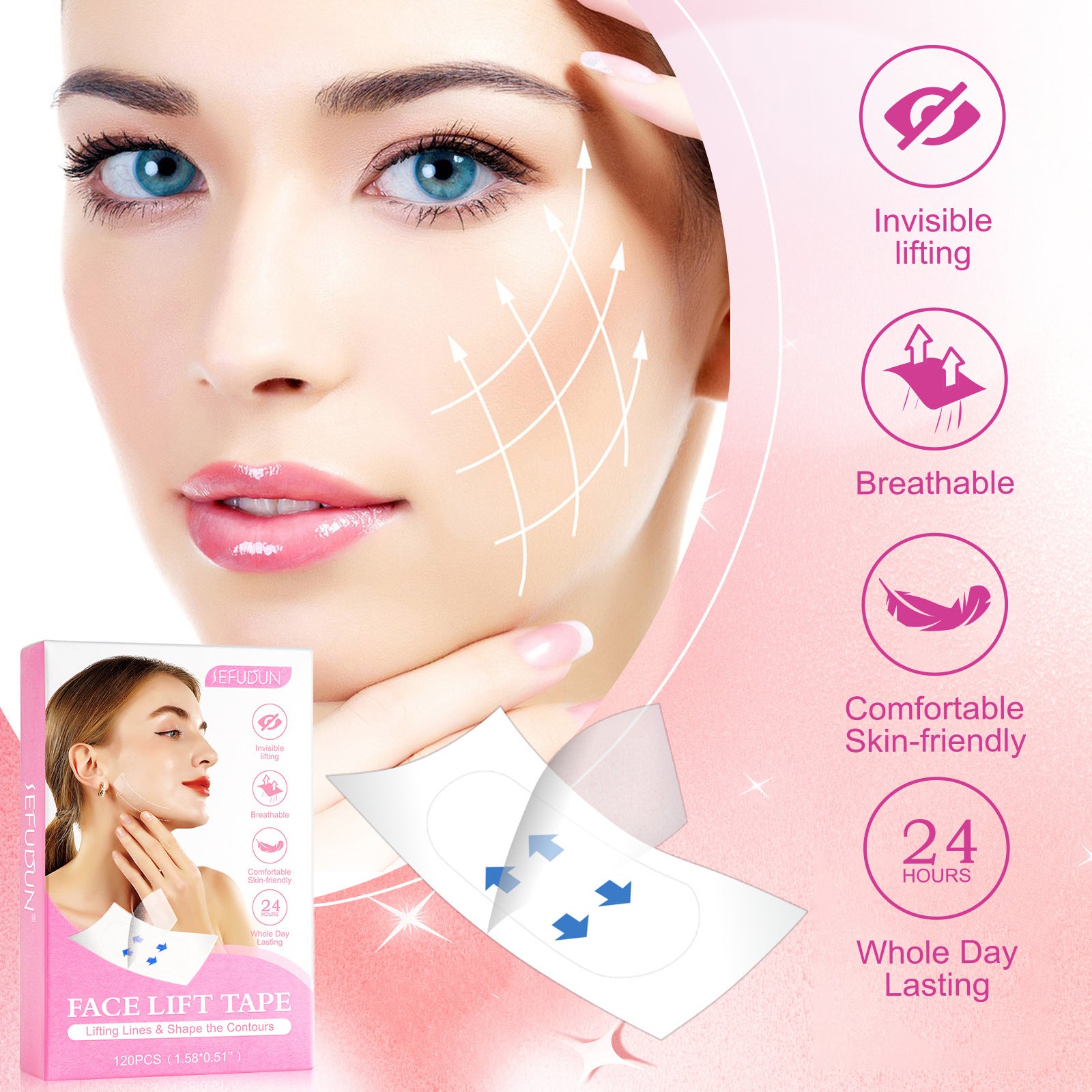 Buy Center Top Rated-Facial Lifting V-shaped Stickers Invisible