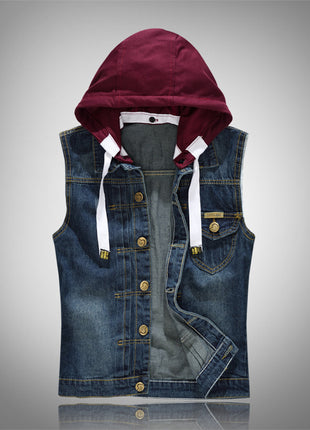 Gilet en jean avec capuchon amovible pour locomotive