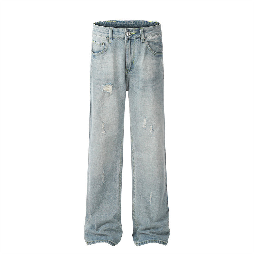 Fresh on the Scene at Buy Center: Fashion Wash Ripped Jeans For Men Blue