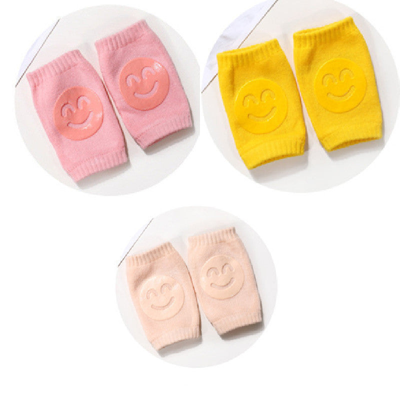 Summer Terry Baby Socks Knee Pads Pink yellow color Q3pcs