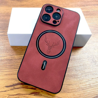 Fresh Arrivals at Buy Center: Magnetic Sheepskin Pattern Mobile Phone Protective Case Red