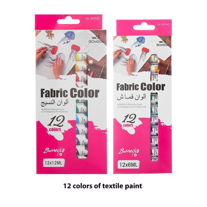 12-color Acrylic Pigment Strip Gouache Watercolor Oil Painting Paints Full Set Textile 12 Colors