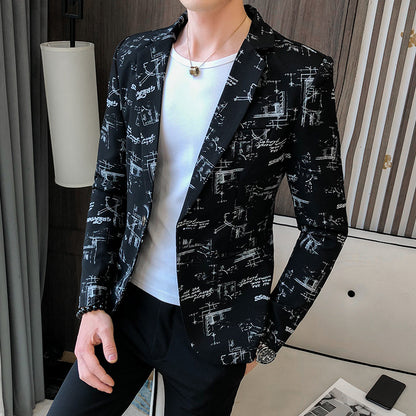 Fresh Arrivals at Buy Center: New Men's Casual Gradient Floral Suit 8028Black