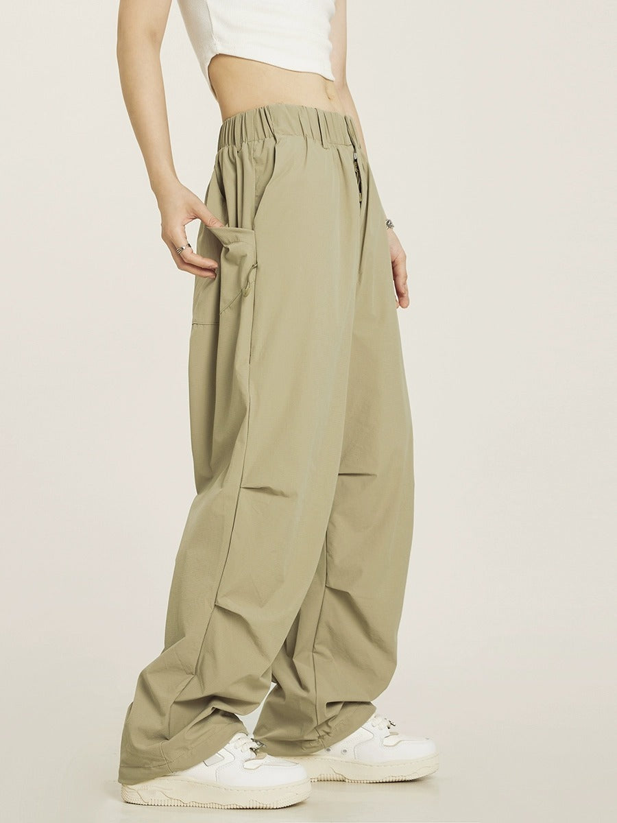 Vintage Pleated Parachute Pants Cargo Pants