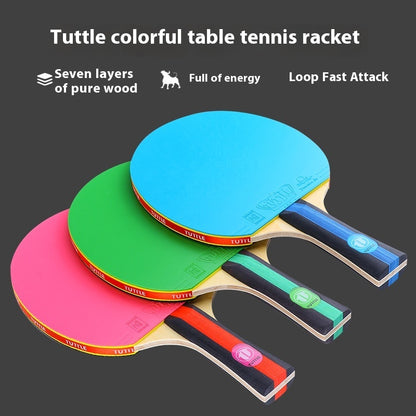 Hot New Items at Buy Center: Colorful Pure Wood Single Racket Cover Professional High Elastic Long Handle Horizontal