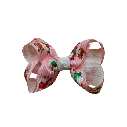 Santa Claus Printed Bow Barrettes European And American Buy Center