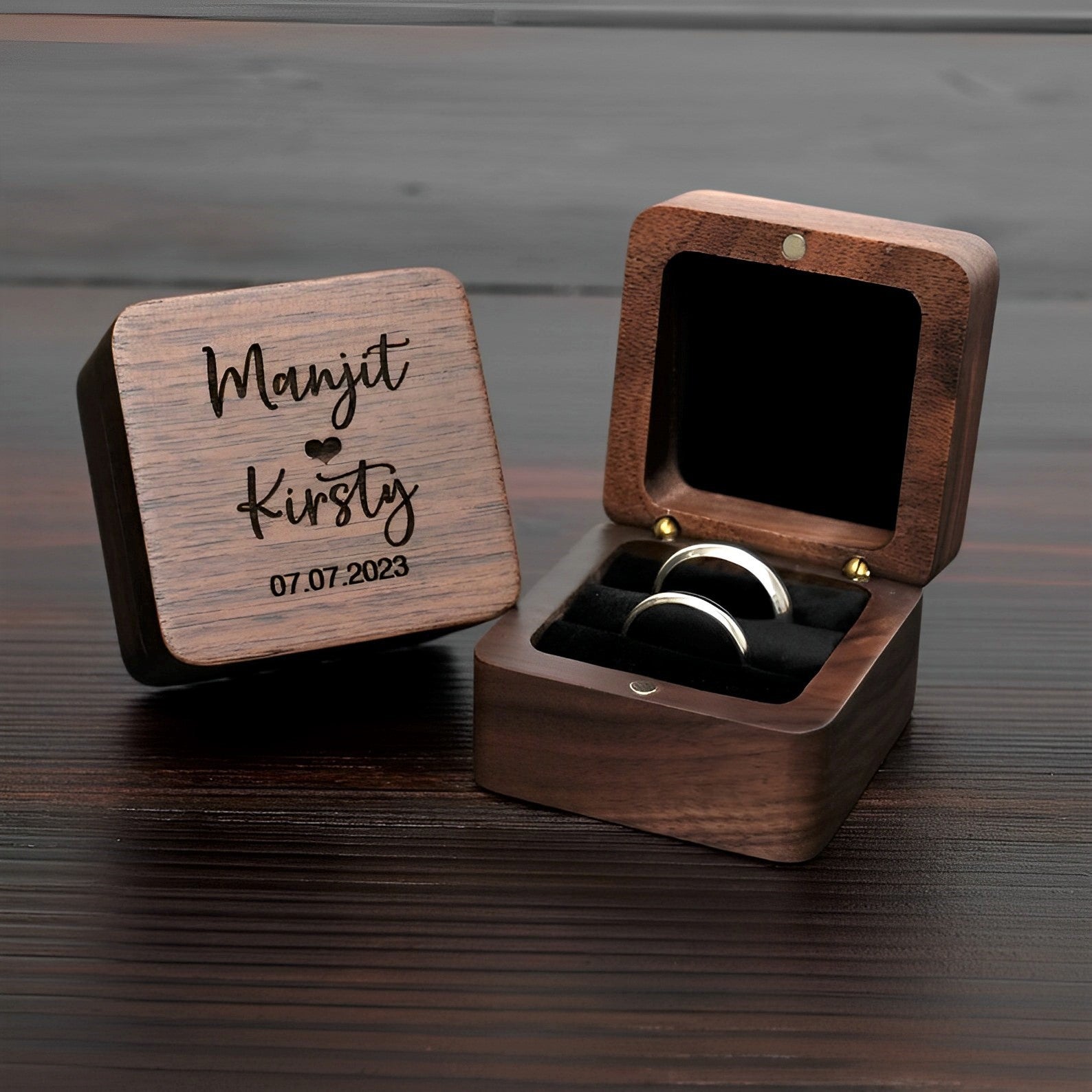 Newly Released at Buy Center: Simple And Creative Walnut Ring Box