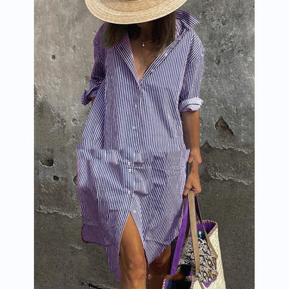 Hot New Items at Buy Center: Women's SpringSummer Wide Hem Printed Dress Purple