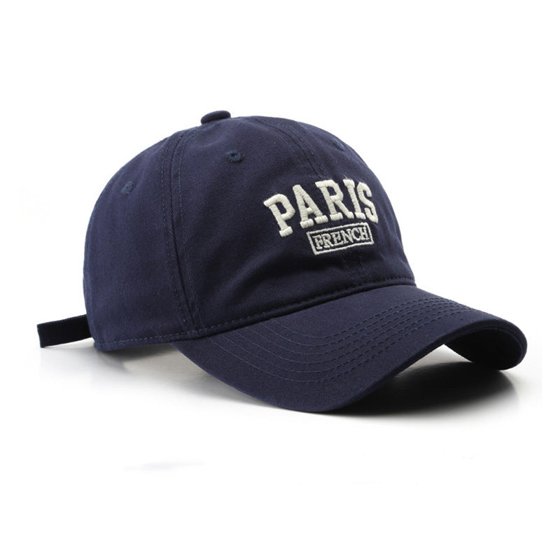 Personalized Washed Letters Embroidered Peaked Cap Outdoor Travel Buy Center