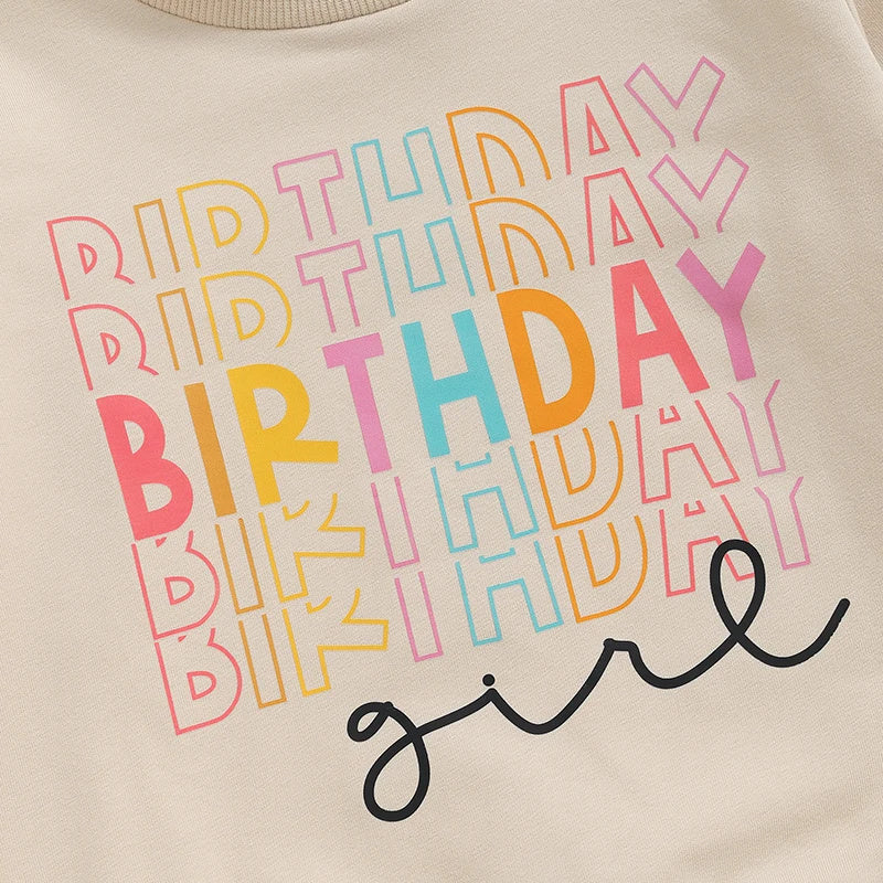 Hot New Items at Buy Center: Girl's Casual Versatile Birthday Letter Hoodie