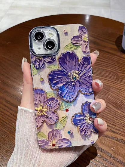 Buy Center Exclusive Offer-Blue Light Oil Painting Flower Phone Case