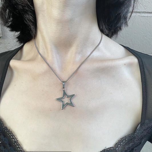 Buy Center Ultimate-Y2g Pentagram Necklace Minority Simple Ins Hip Hop Clavicle Chain Necklace