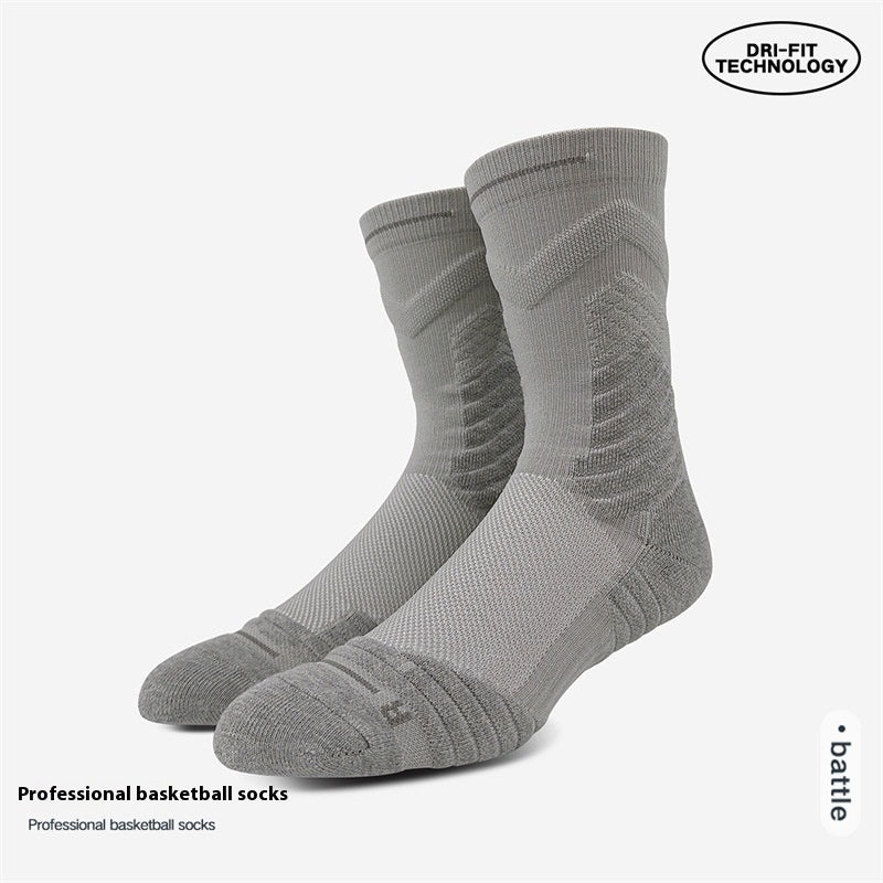 Chaussettes de sport blanches montantes au genou pour basket-ball Bullfight