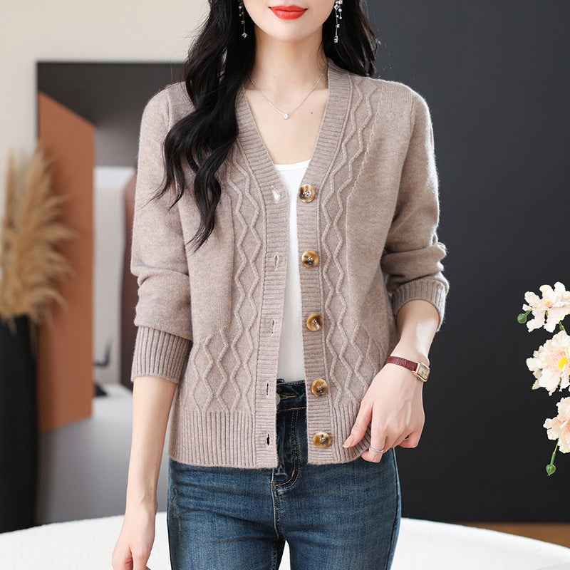 Spring And Autumn Outer Wear Cropped Sweater Coat Women Buy Center