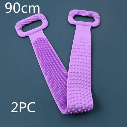 Hot New Items at Buy Center: Bath Towel Silicone Rubbing Back Towel 2PC Purple90cm