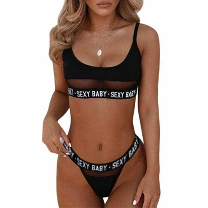 Sexy openwork letters split bikini Buy Center