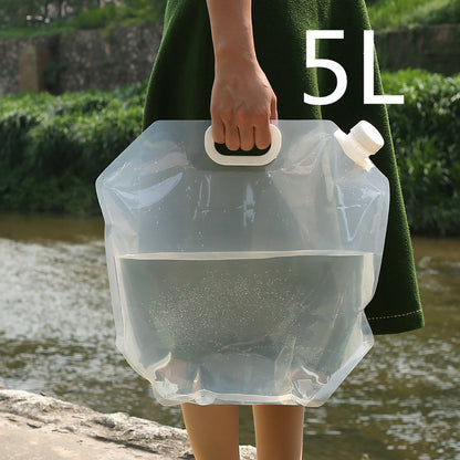 PVC Outdoor Camping Hiking Foldable Portable Water Bags Container White 5L