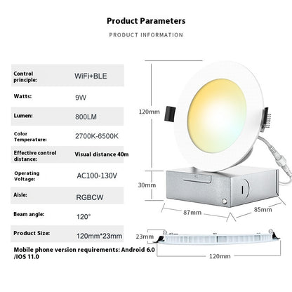 New at Buy Center: Smart Wifi Bluetooth Dual-mode American Standard 110V Thin Downlight