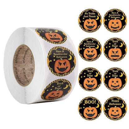 Fresh on the Scene at Buy Center: Amazon Explosive Halloween Pumpkin Pattern Candy Gift Envelope Sticker Candy colors 1.5inch