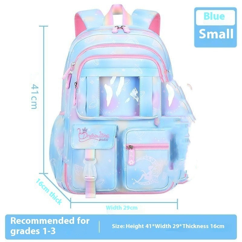 Hot New Items at Buy Center: Fantasy Girl Children Backpack Large Capacity Fantasy Blue Small Size