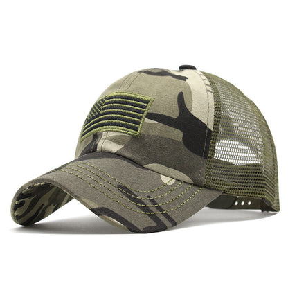 Newly Released at Buy Center: Men's Outdoor Camouflage Mesh Cap Embroidered Hat Camouflage Color Adjustable