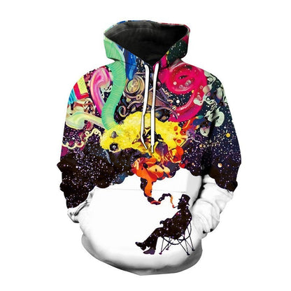 Just Arrived at Buy Center: Starry Sky Men's Color Ink Digital Printed Hoodie Style 6