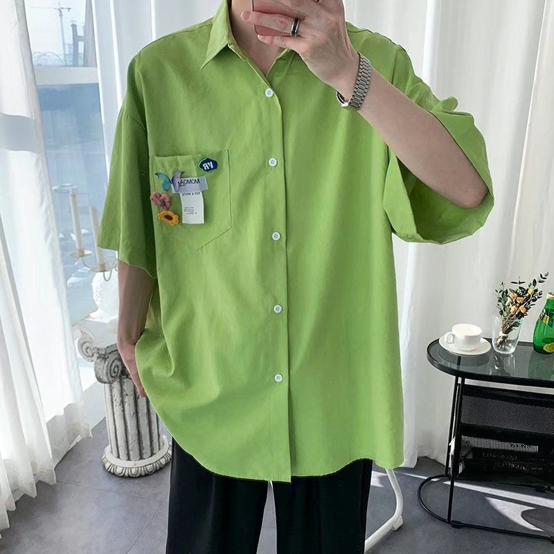 Fresh Arrivals at Buy Center: Half Sleeve Men's Simplicity Summer New Shirt Fluorescent Color