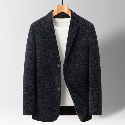 Veste de costume simple et décontractée en chenille pour homme