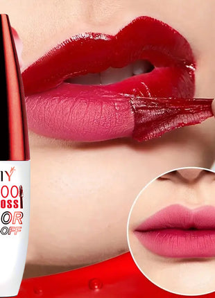 Brillo labial duradero, nutritivo, fácil de colorear y de arrancar y tirar