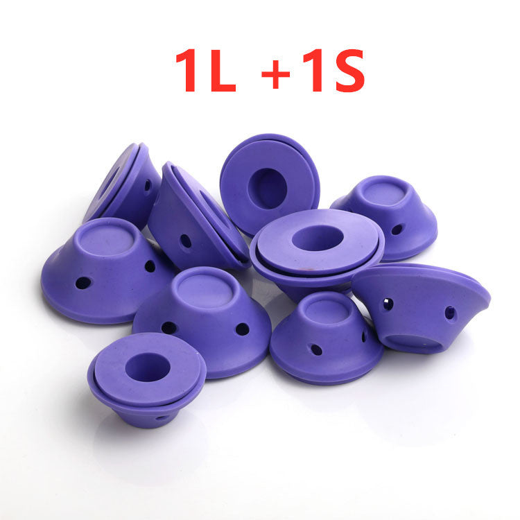 Hot New Items at Buy Center: Soft Rubber Magic Hair Care Rollers Silicone Hair Curlers No Heat Hair Styling Tool 1L and 1S purple