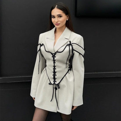 Women's Suit Collar Long-sleeved Woolen Coat Buy Center