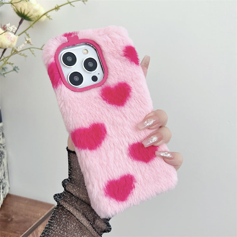 Fresh on the Scene at Buy Center: Japan And South Korea Plush Loving Heart Phone Case Plush Foundation Red Love