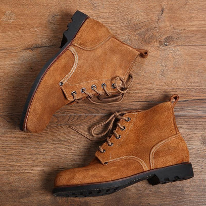 Newly Released at Buy Center: Thick Suede Cowhide High-top Work Genuine Leather Shoes