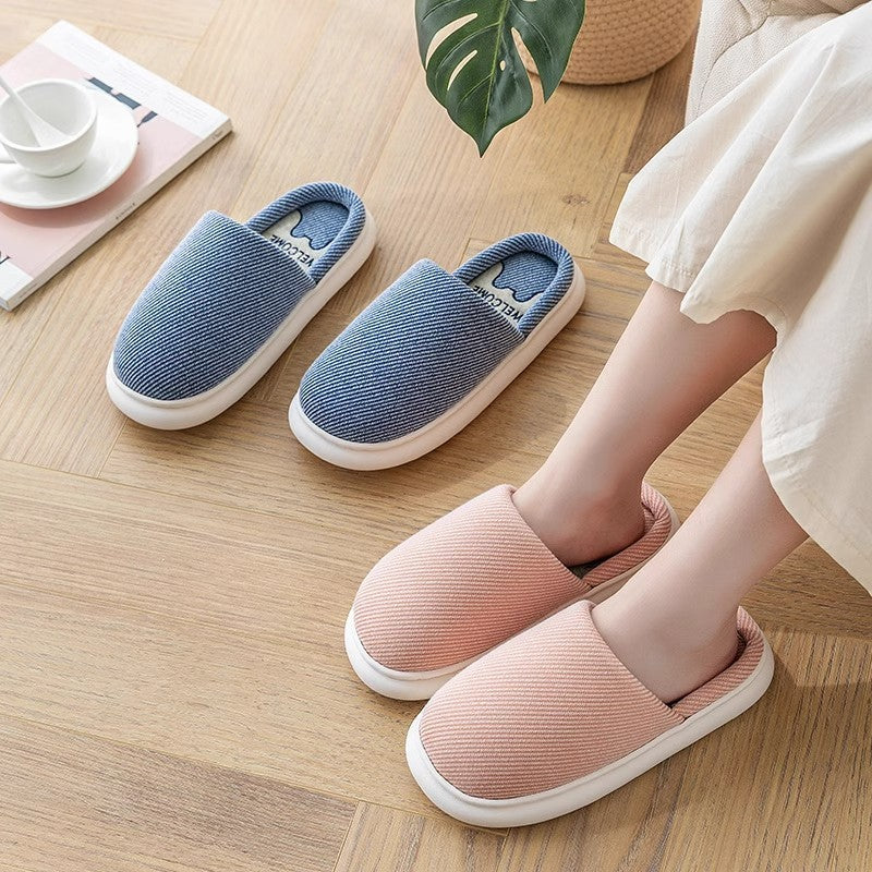 Buy Center Deal-Autumn New Linen Women's Four Seasons Home Indoor Platform Slippers