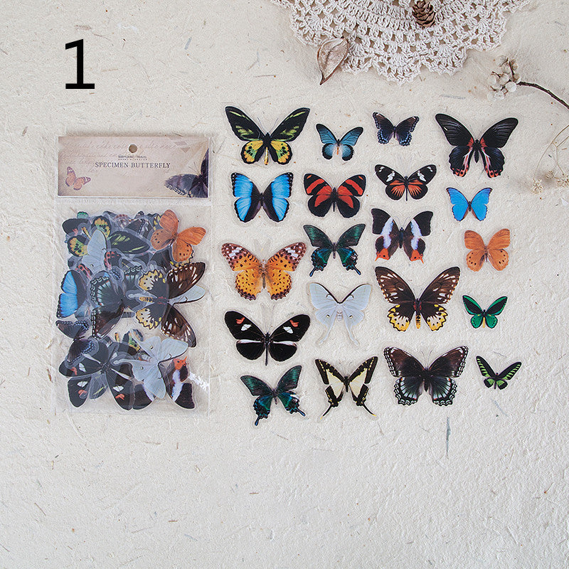 Hot New Items at Buy Center: Sticker Wings Herbarium Series Handbook Material Decoration Specimen Butterfly