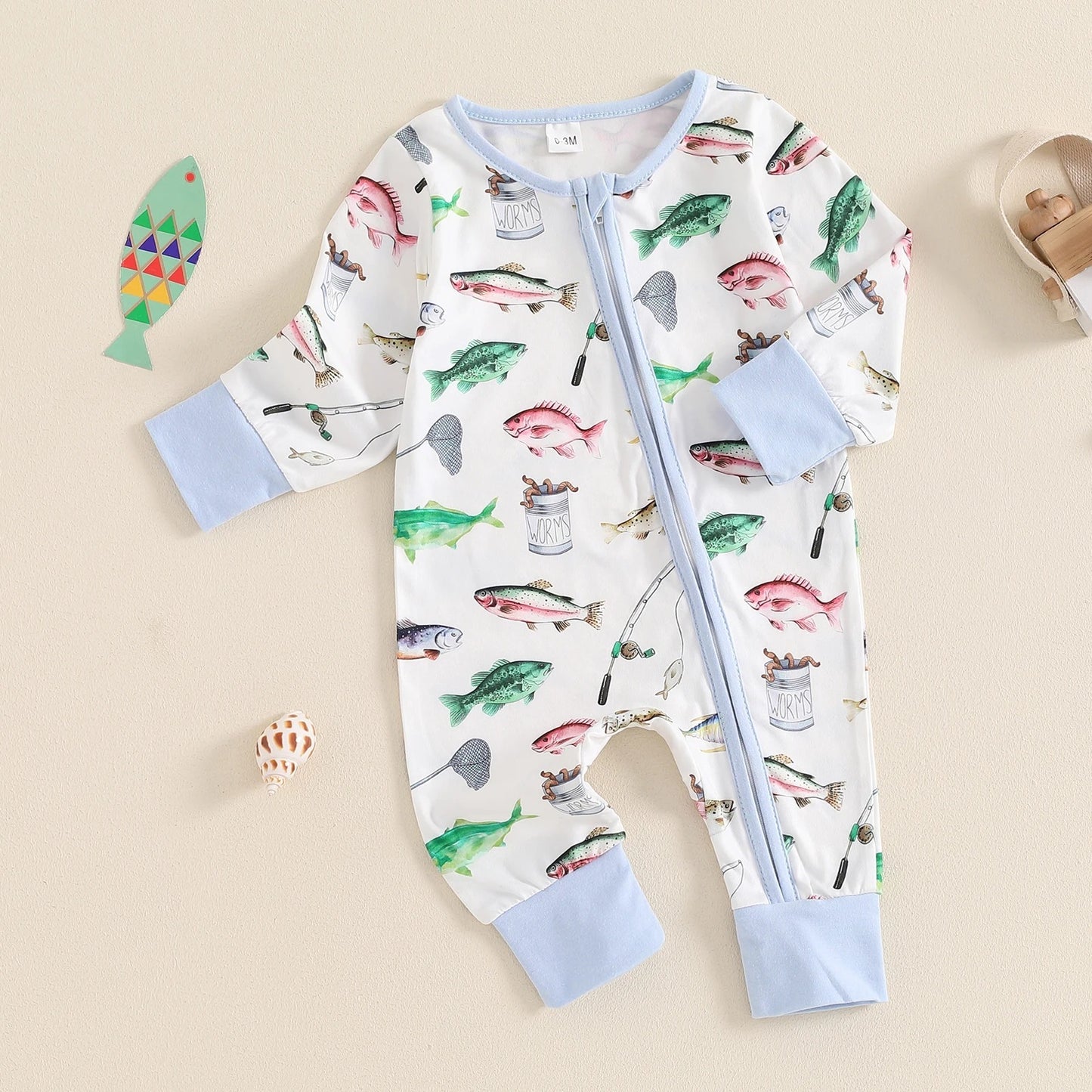 Fresh on the Scene at Buy Center: Long Sleeve Little Fish Printed One-piece