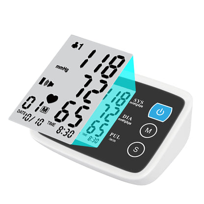 Digital Arm Blood Pressure Test Kit Cuff Sensor Monitor BP Automatic Pressure Tonometer Tensiometer Heart Rate Pulse Meter