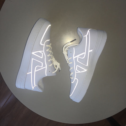 Reflective White Shoes For Men And Women Sneaker