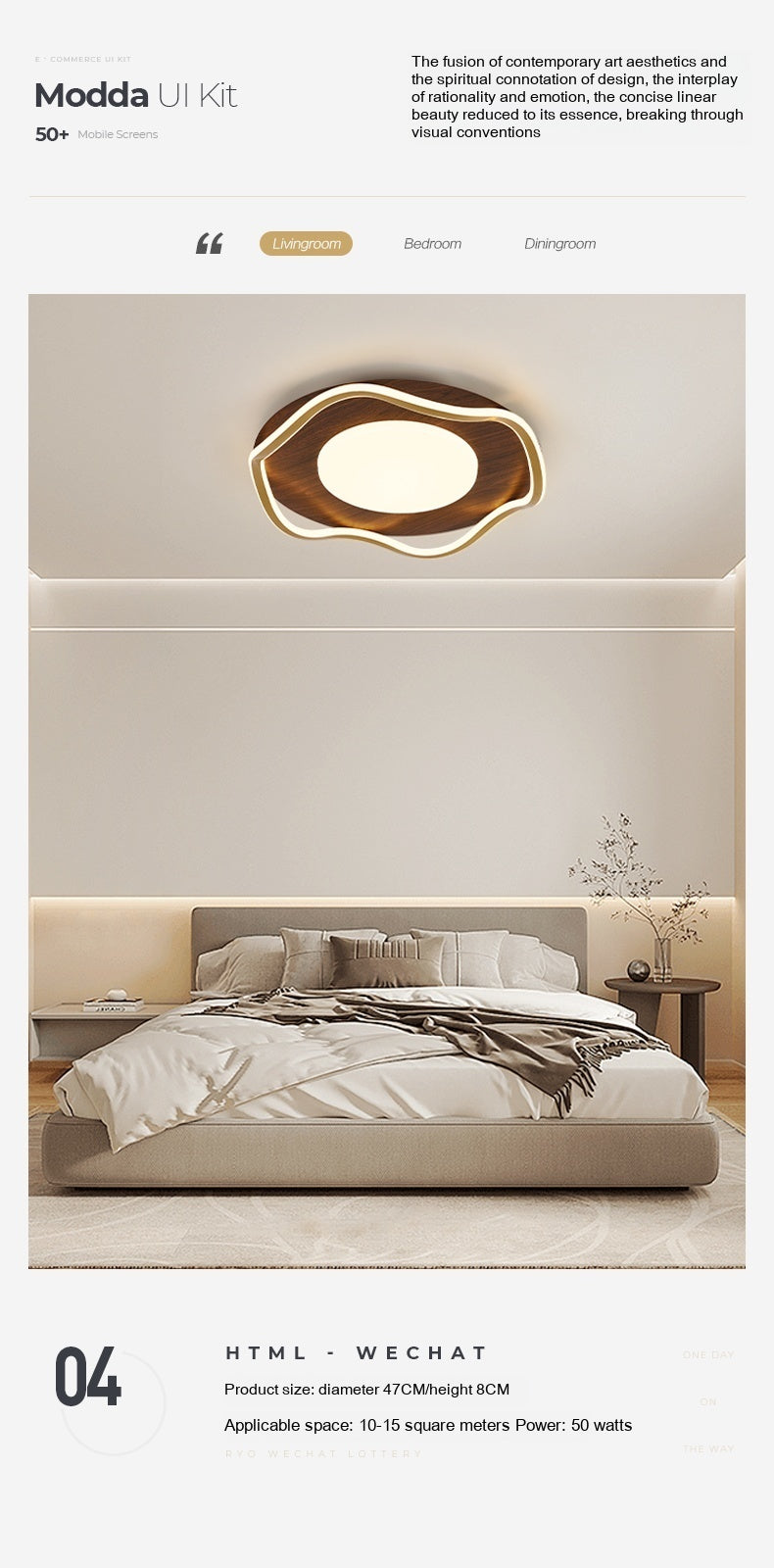 New at Buy Center: Log Bedroom Ceiling Lamp Modern Minimalist