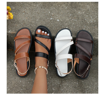 Just Arrived at Buy Center: One-line Flat For Outdoors Casual Sandals Women's Shoes Sandals Plus Size Beach