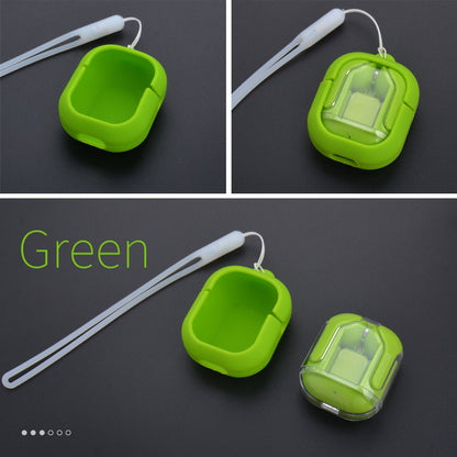 New Mini Transparent Wireless Bluetooth Headset Digital Display ENC Noise Reduction True Wireless Sports Music Green headphone case