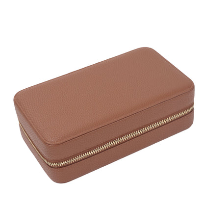 New at Buy Center: Large Capacity Leather Portable And Versatile Built-in Pouch Cosmetic Case Brown 21x6.5x12cm